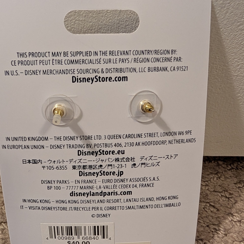 Disney Baublebar Gold and Silver Stitch With Kisses Earrings NWT - Picture 3 of 3